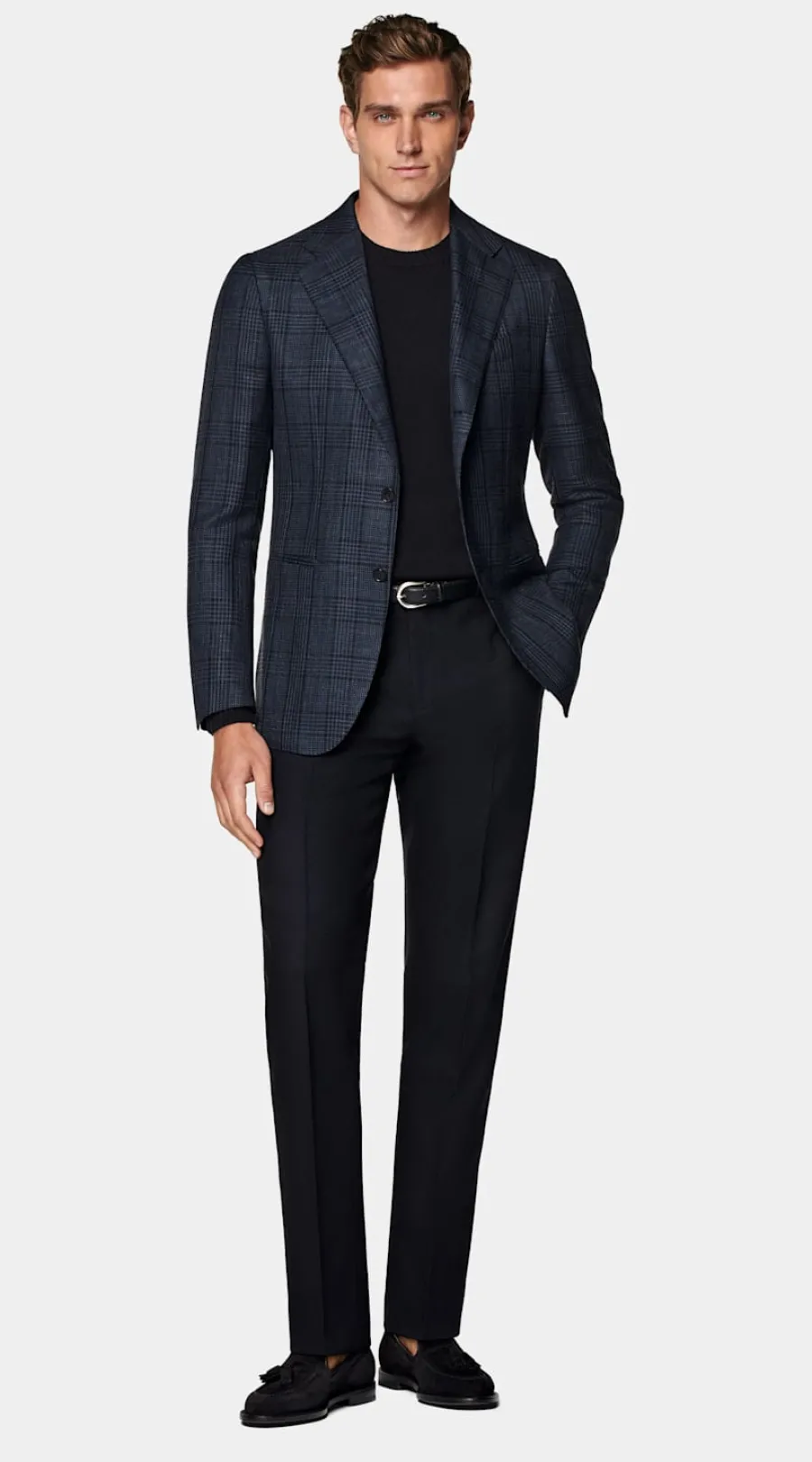 Suitsupply Blazer Havana coupe Tailored bleu marine à carreaux Navy Shop