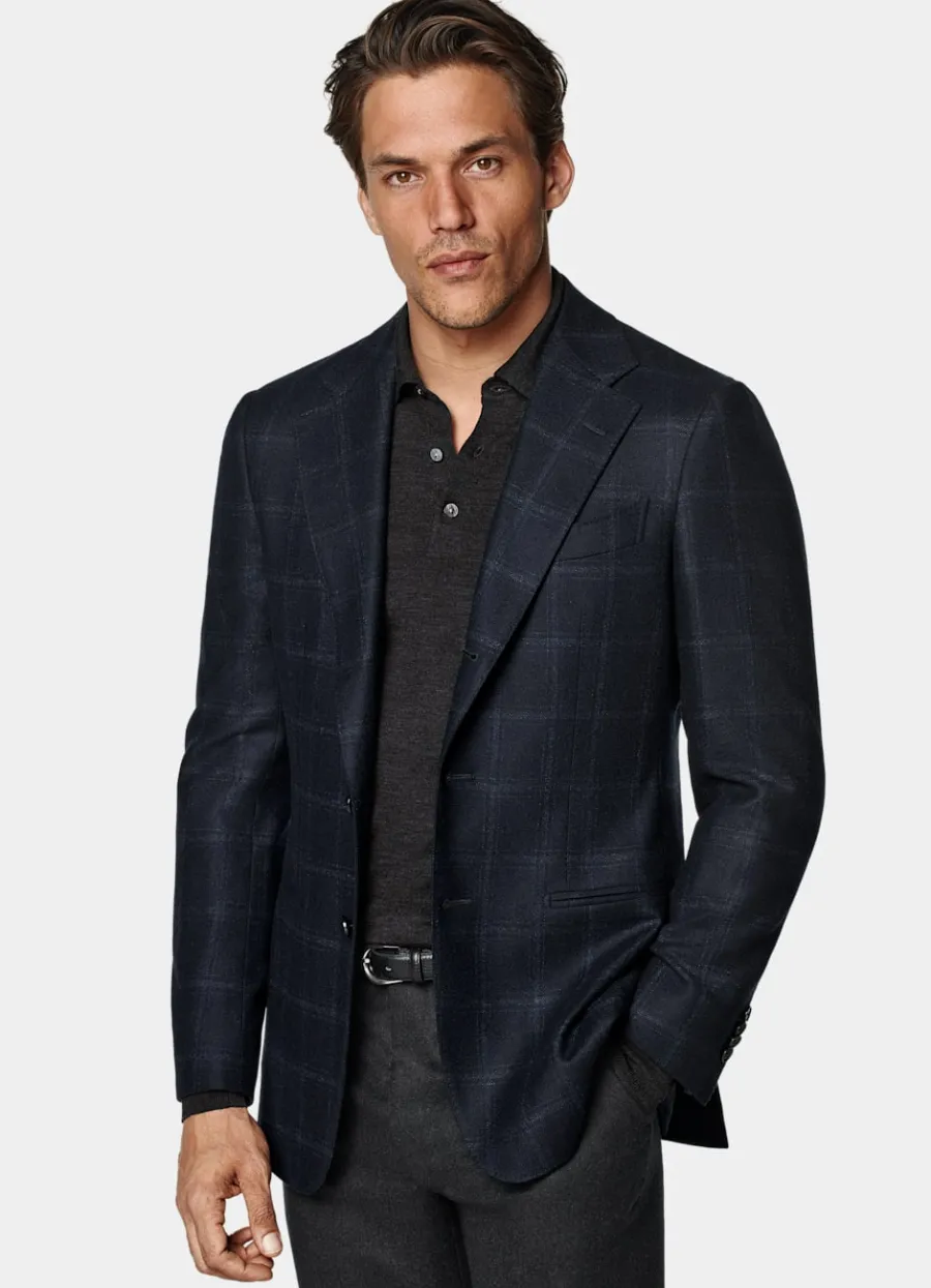 Suitsupply Blazer Havana coupe Tailored bleu marine à carreaux Online