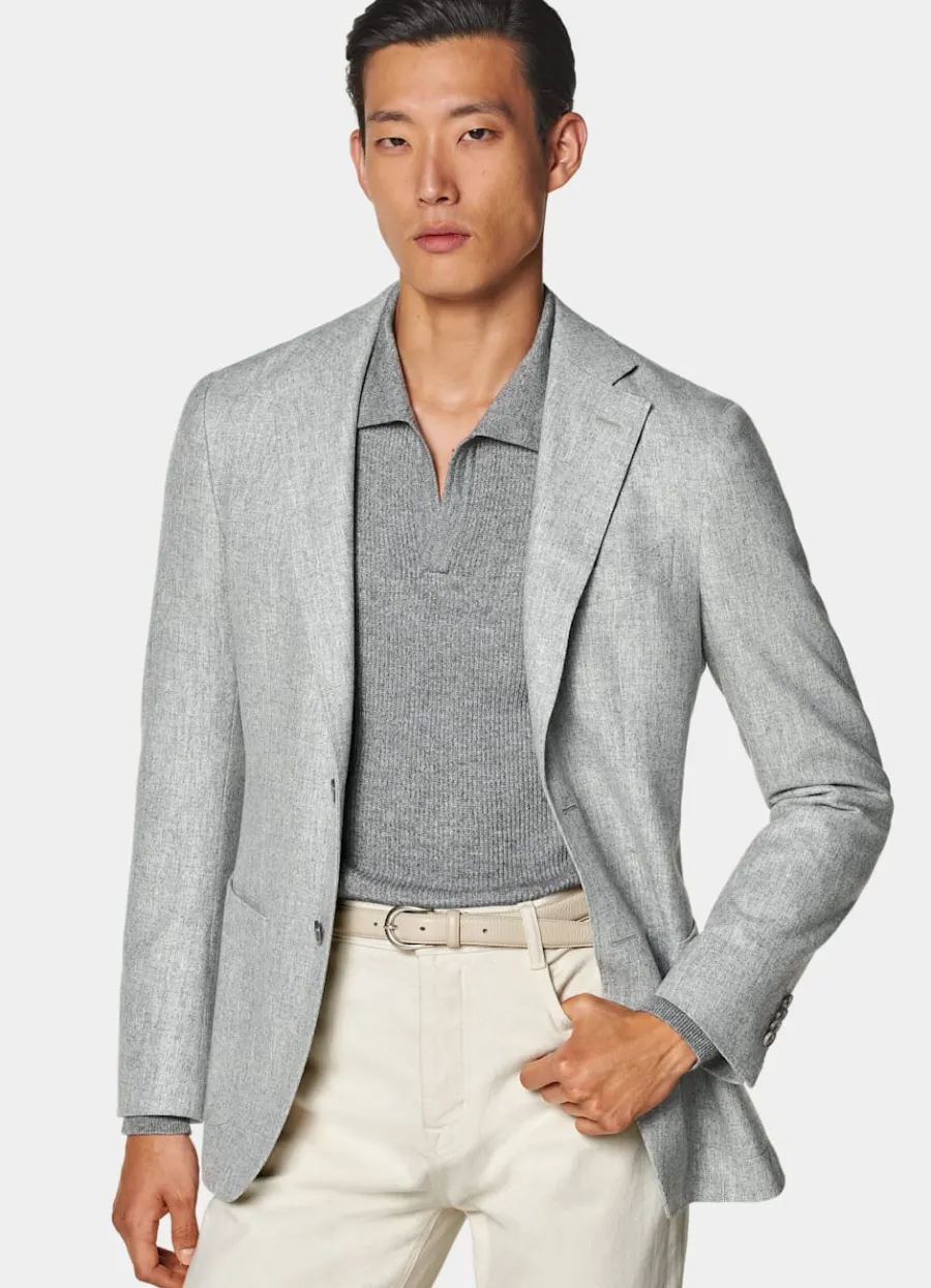 Suitsupply Blazer Havana coupe Tailored gris clair Discount