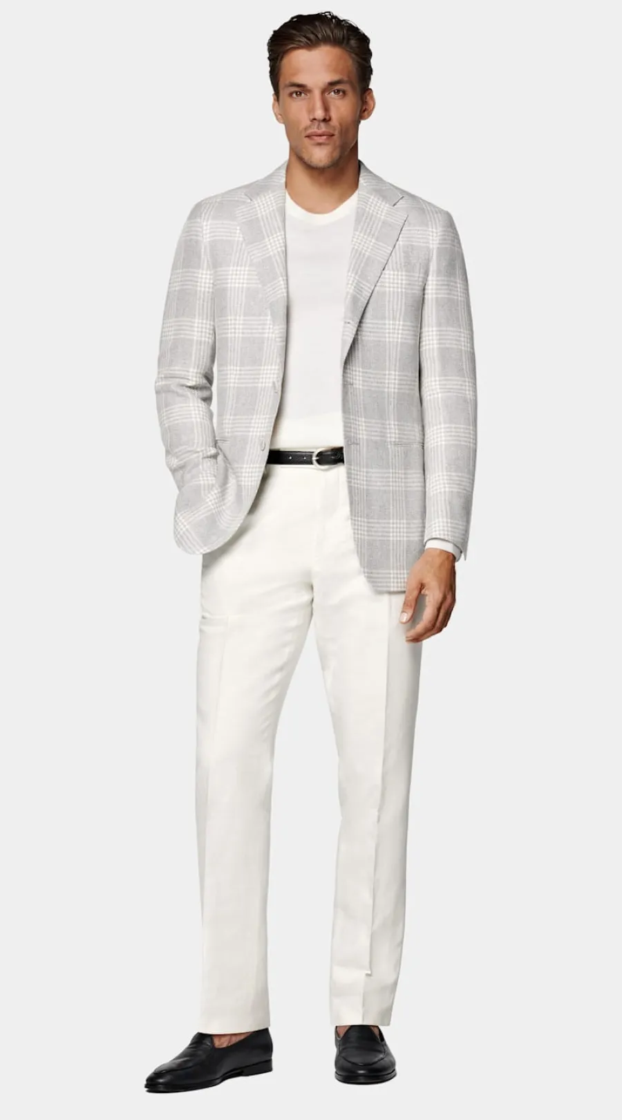 Suitsupply Blazer Havana coupe Tailored gris clair à carreaux Best