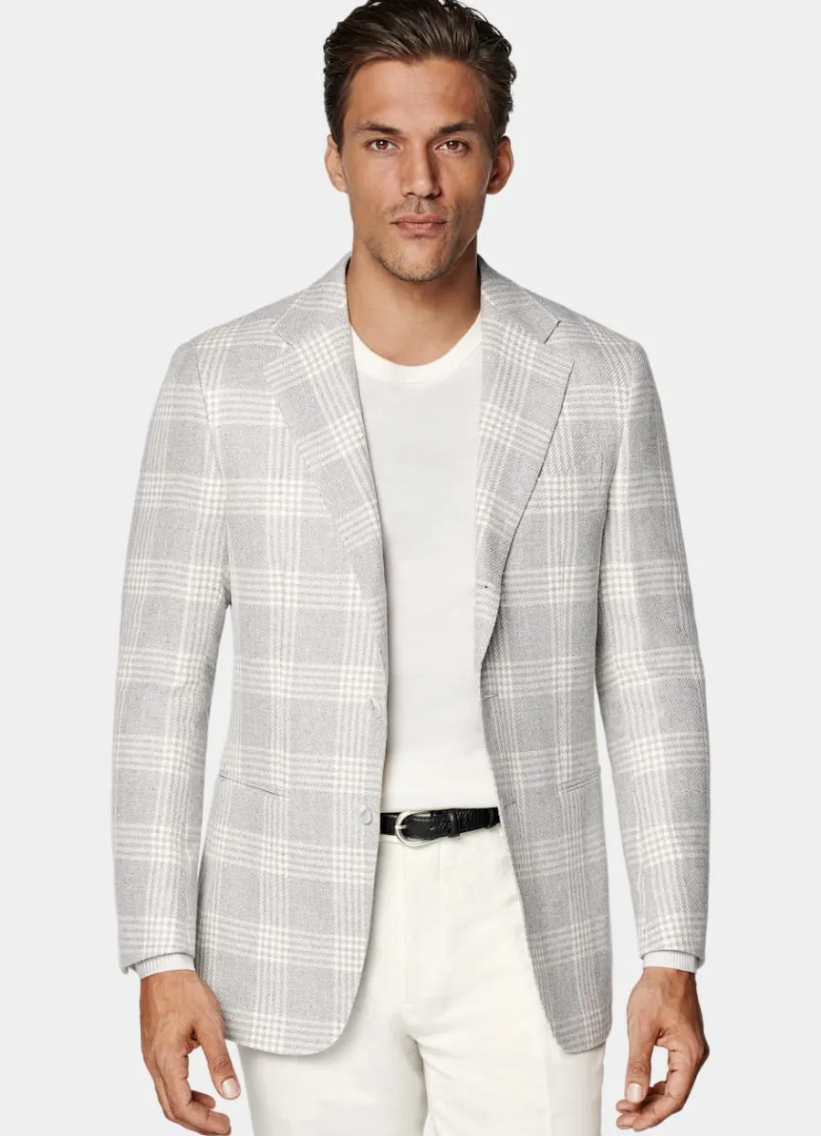 Suitsupply Blazer Havana coupe Tailored gris clair à carreaux Best