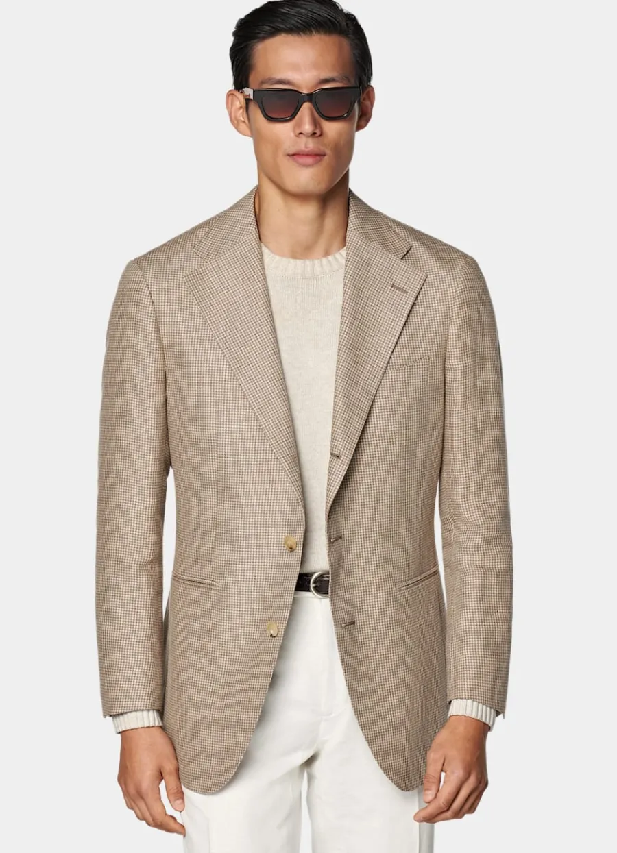 Suitsupply Blazer Roma coupe Relaxed marron moyen pied-de-poule Shop