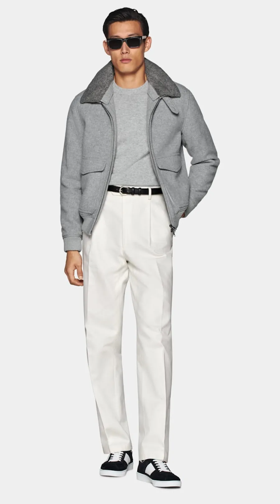 Suitsupply Bomber gris clair Discount