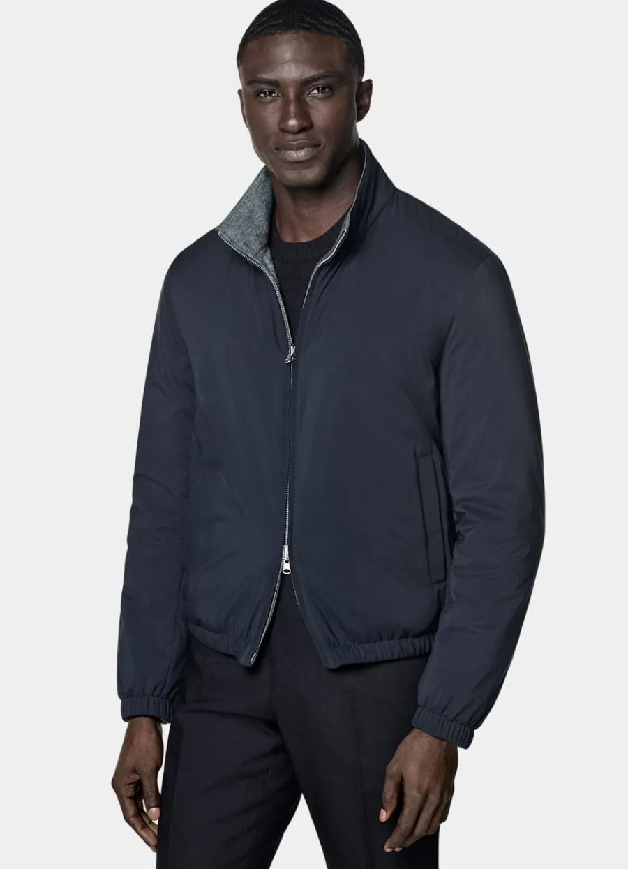 Suitsupply Bomber réversible bleu marine Navy Cheap