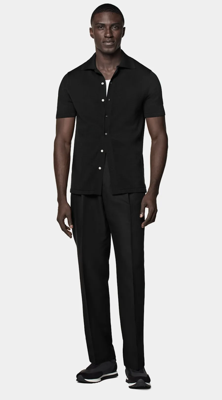 Suitsupply Cardigan à col polo noir Black Shop