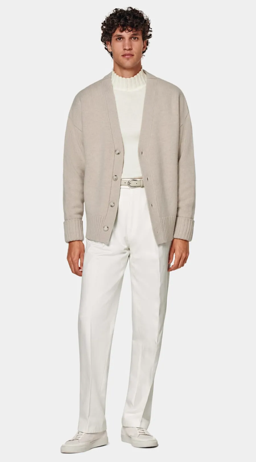 Suitsupply Cardigan oversize Merino sable Sand Sale