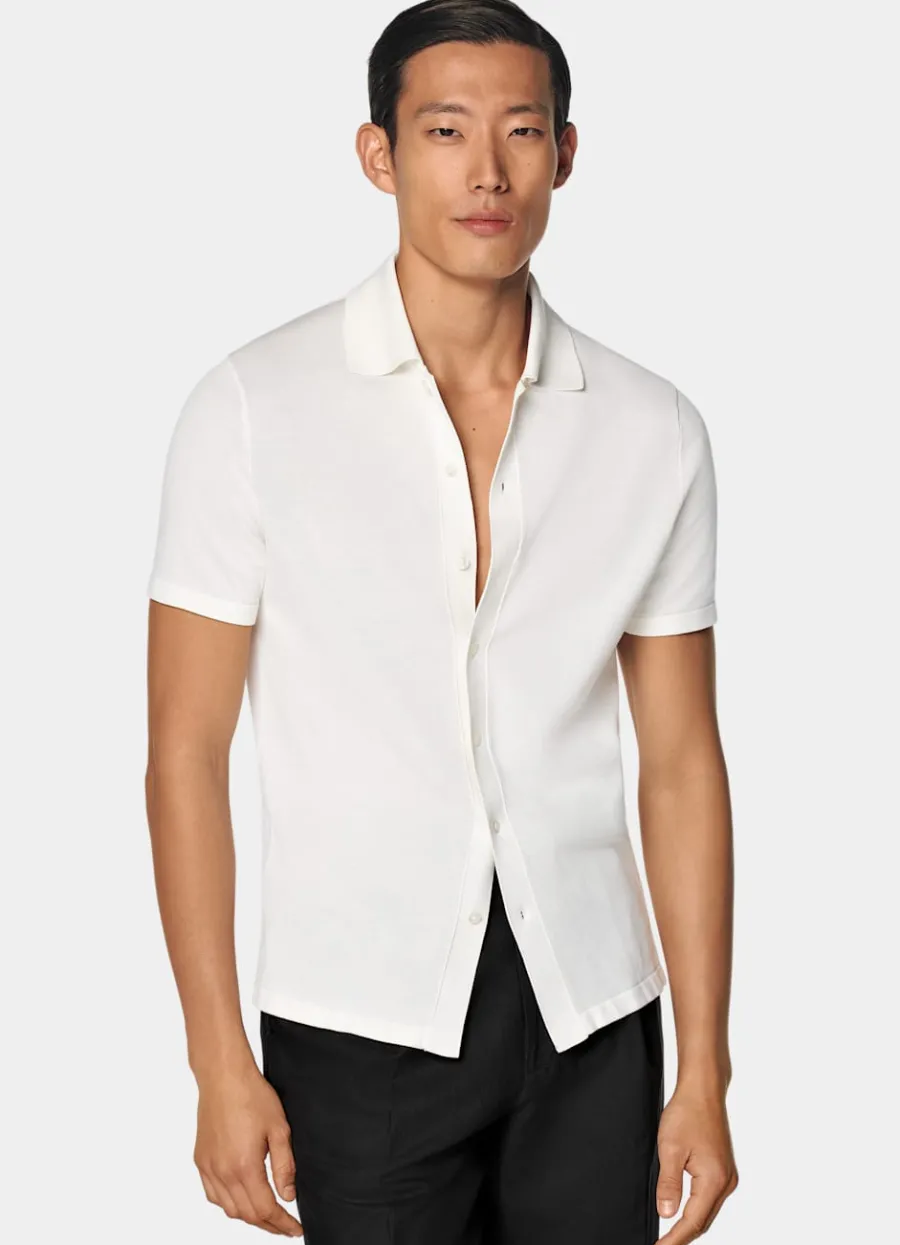 Suitsupply Cardigan polo blanc cassé Off-White Discount