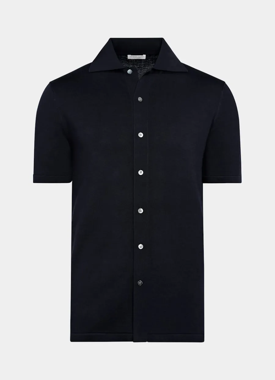 Suitsupply Cardigan type polo bleu marine Navy Clearance