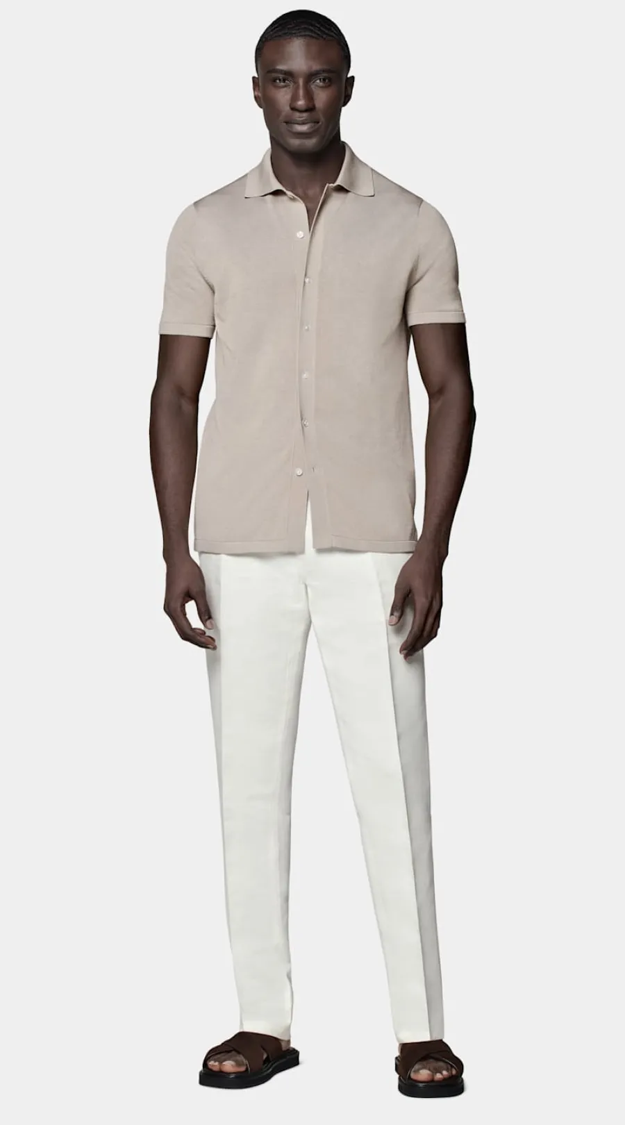 Suitsupply Cardigan type polo taupe clair Light Taupe Fashion