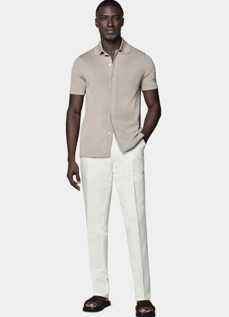 Suitsupply Cardigan type polo taupe clair Light Taupe Fashion