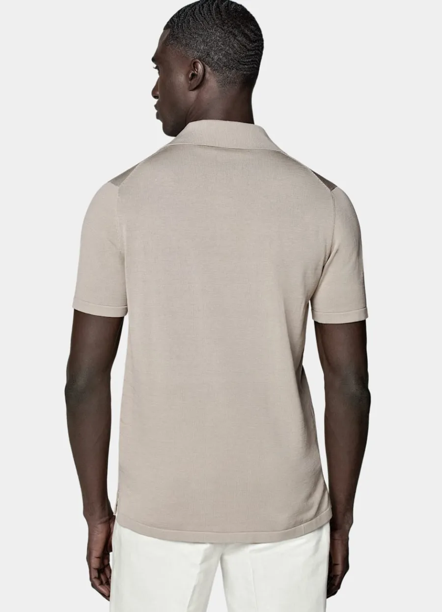 Suitsupply Cardigan type polo taupe clair Light Taupe Fashion