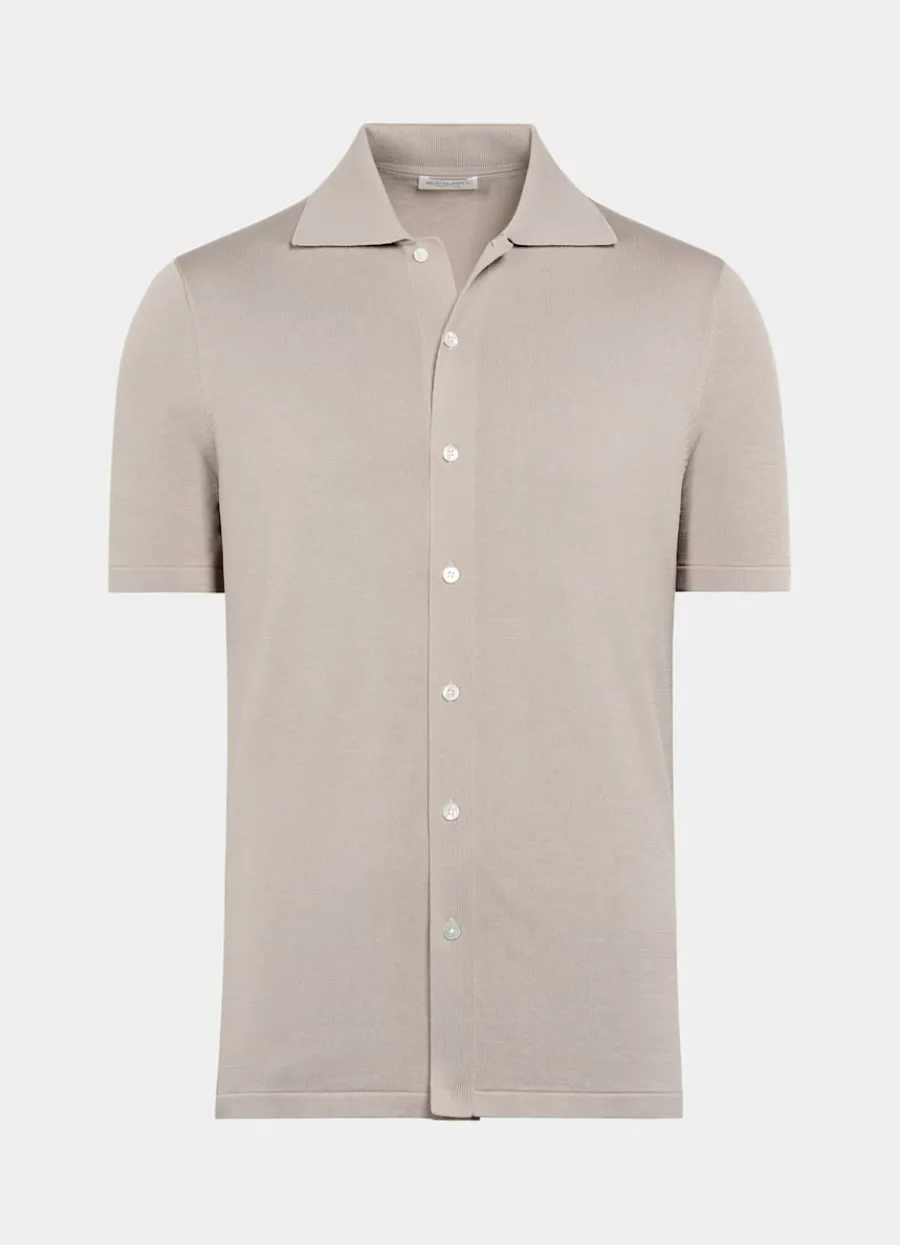 Suitsupply Cardigan type polo taupe clair Light Taupe Fashion
