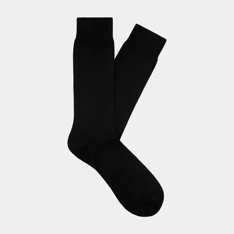 Suitsupply Chaussettes classiques noires Black Flash Sale