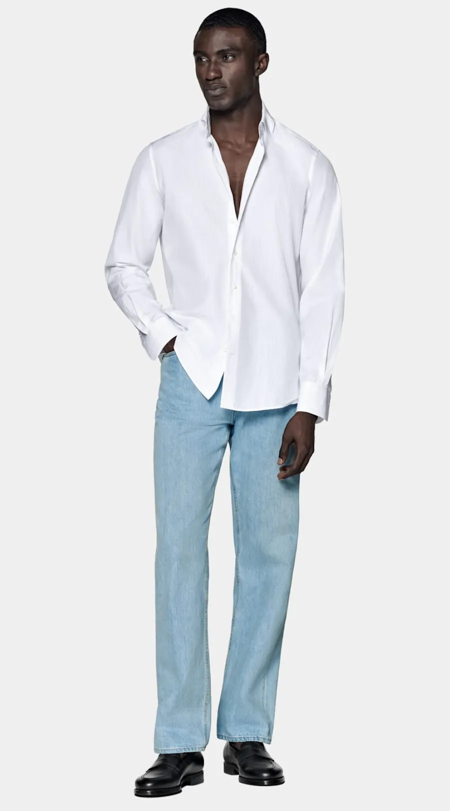 Suitsupply Chemise coupe ajustée blanche à rayures Fashion