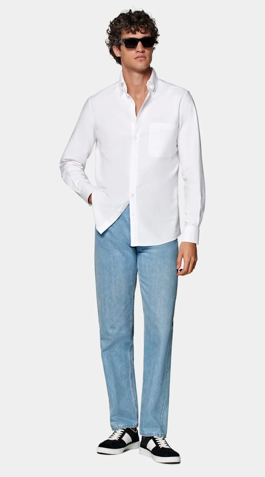 Suitsupply Chemise coupe ajustée en oxford blanche White New