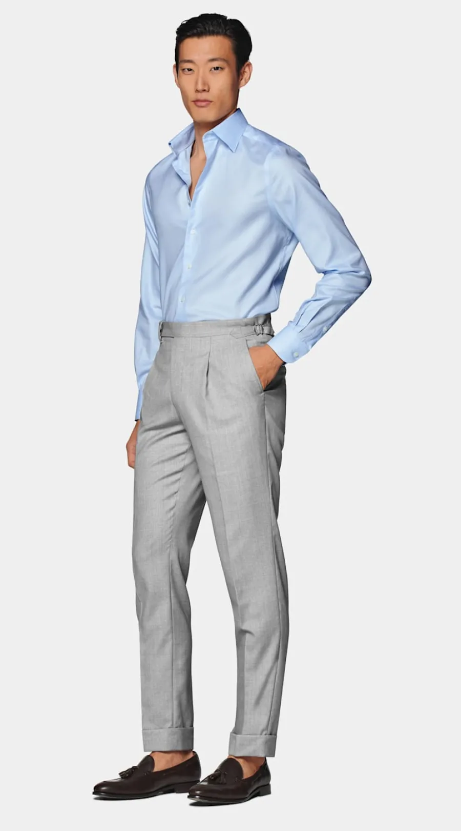 Suitsupply Chemise coupe ajustée en oxford bleue Light Blue Best Sale