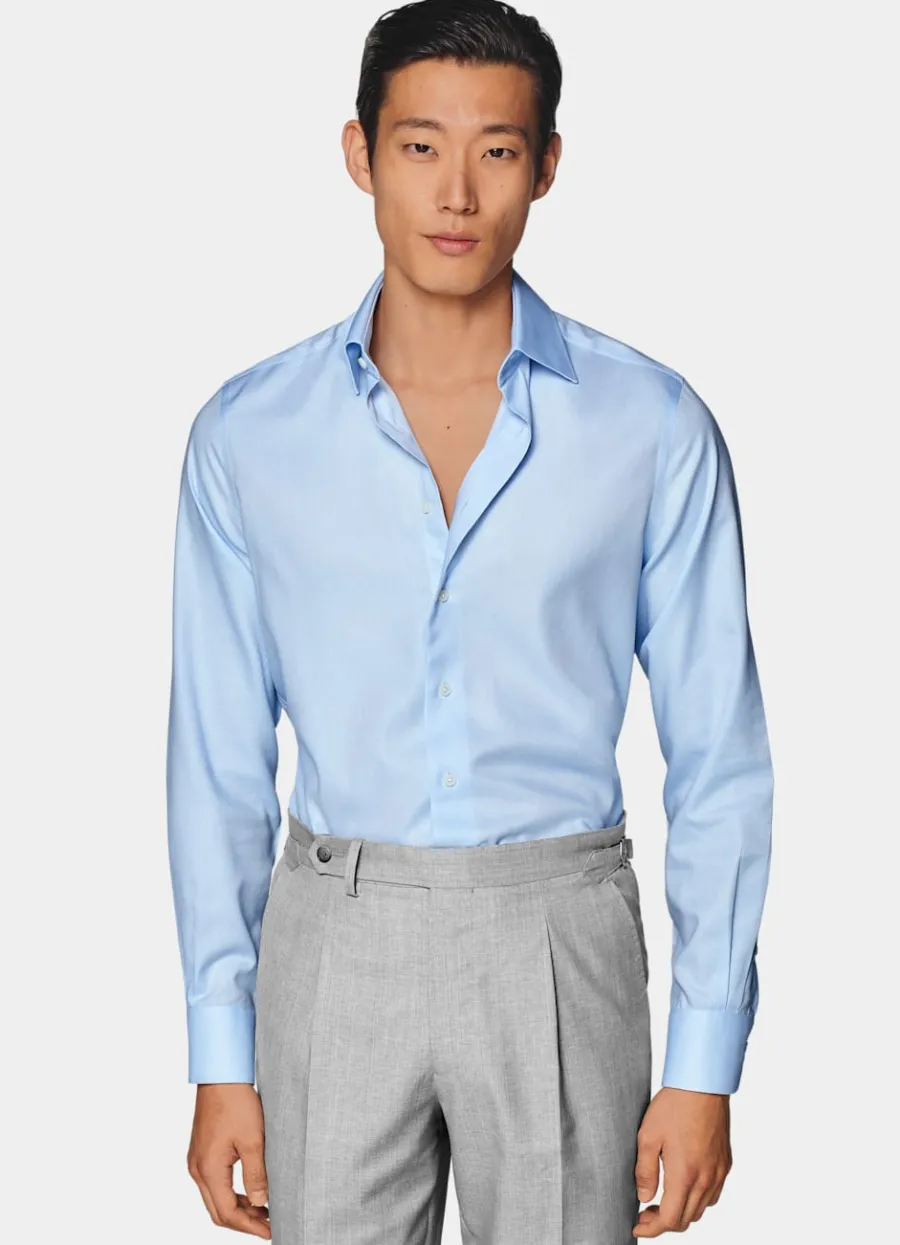 Suitsupply Chemise coupe ajustée en oxford bleue Light Blue Best Sale