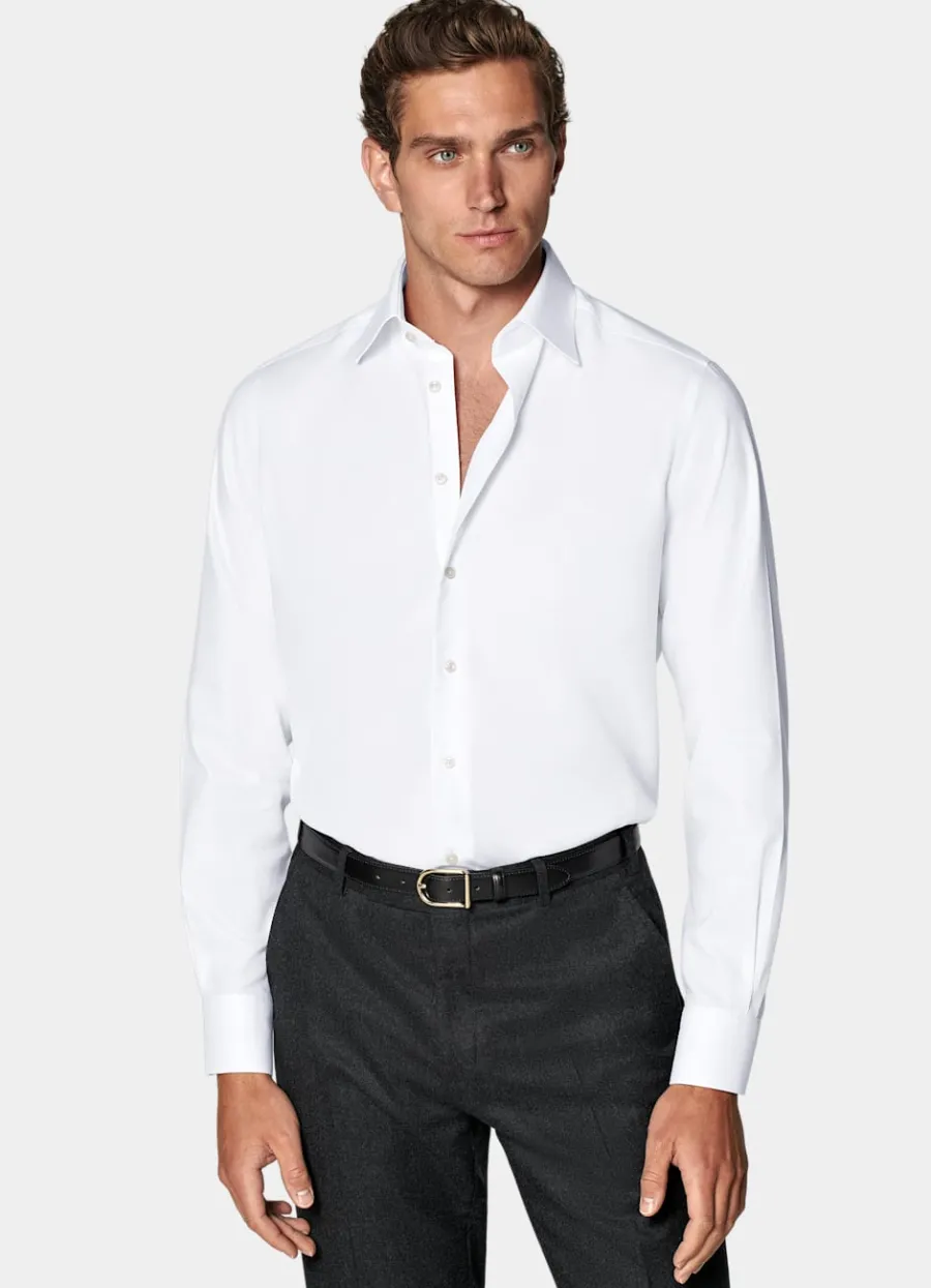 Suitsupply Chemise coupe ajustée en oxford royal blanche White Fashion