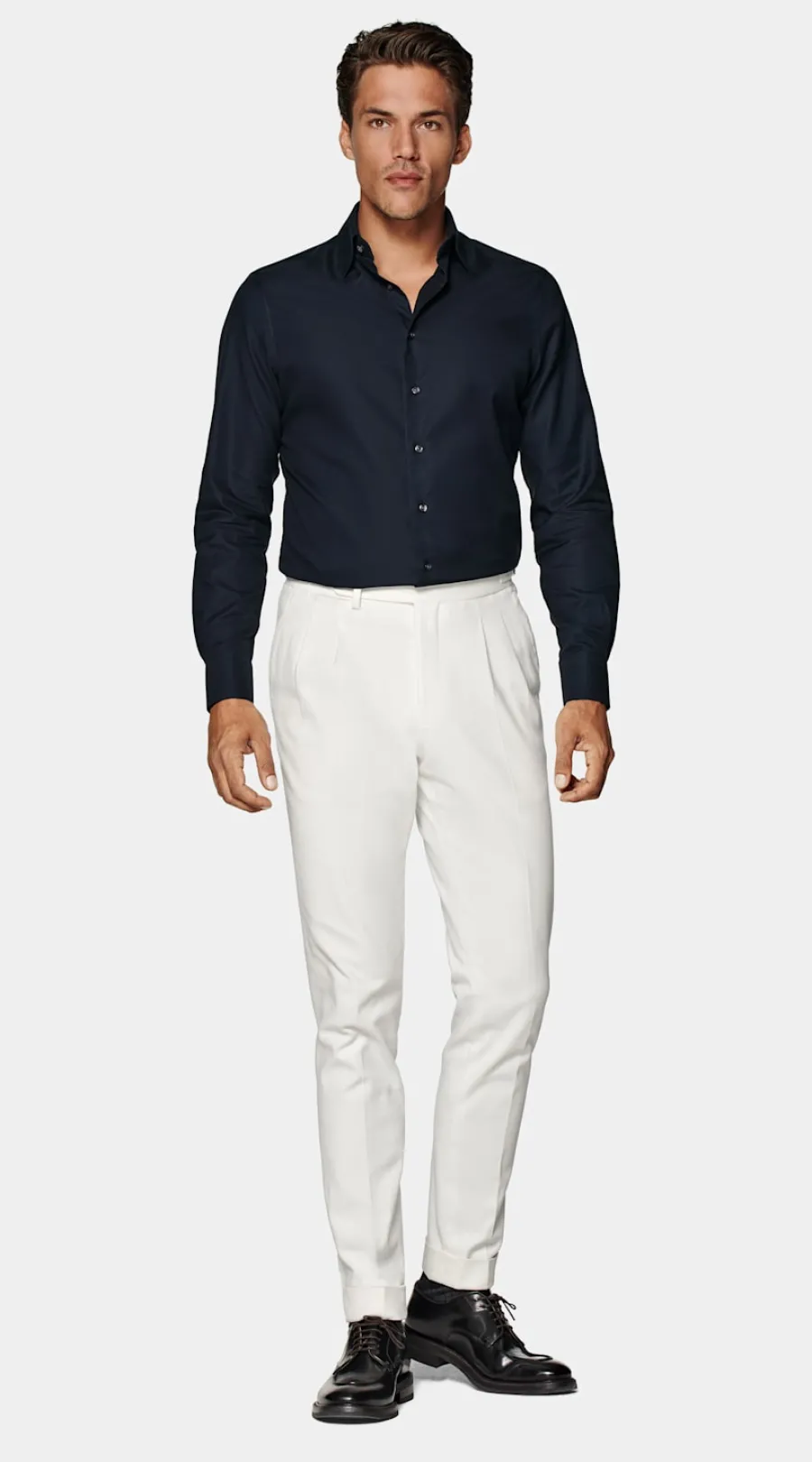 Suitsupply Chemise coupe ajustée en oxford royal bleu marine Navy Fashion