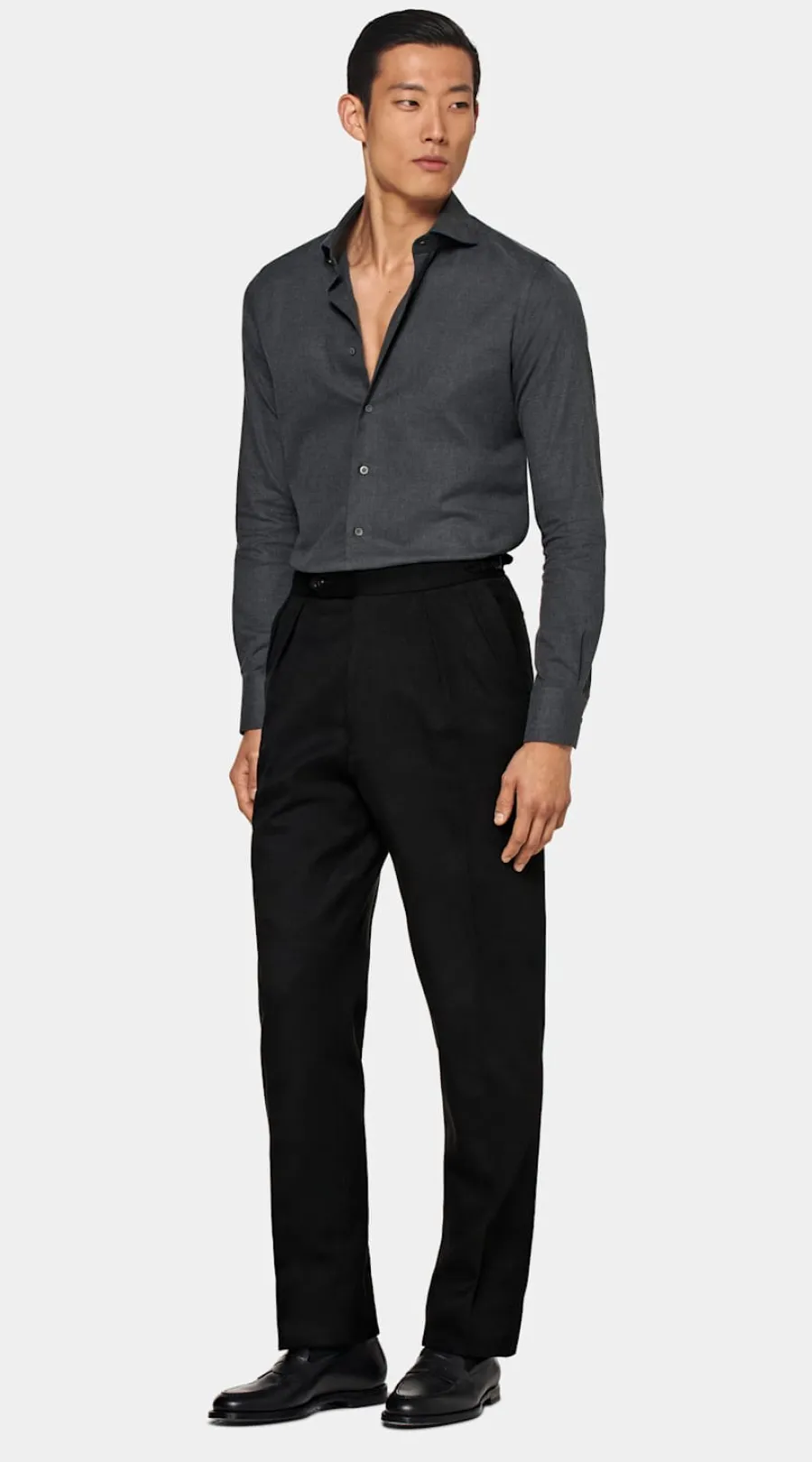 Suitsupply Chemise coupe ajustée gris foncé Dark Grey Flash Sale