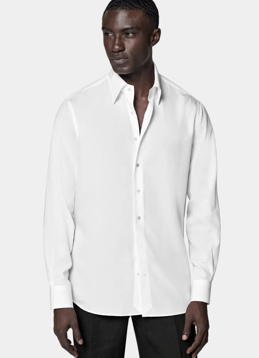 Suitsupply Chemise coupe Slim à col en pointe blanche White Cheap