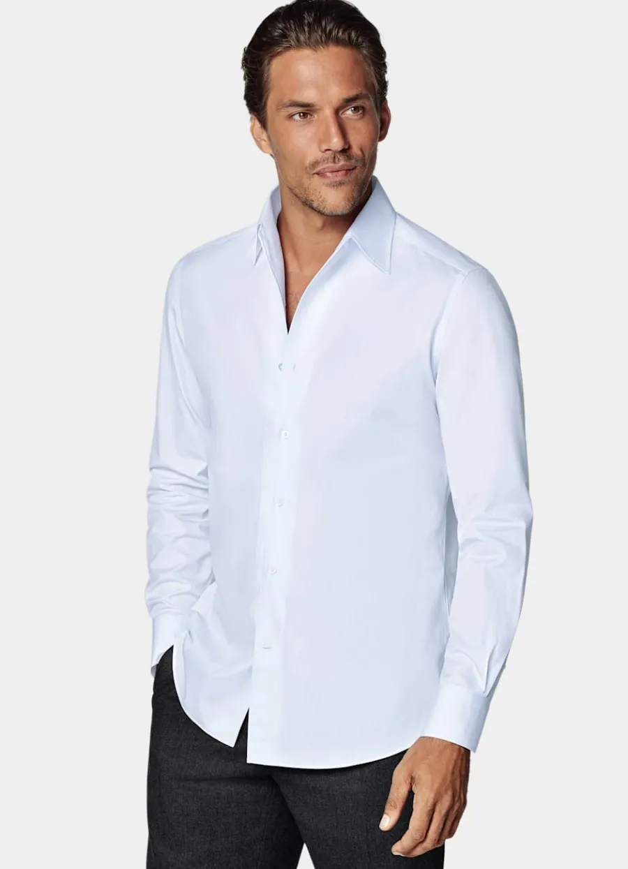 Suitsupply Chemise coupe Tailored à col classique d'une seule pièce bleu clair Light Blue Discount