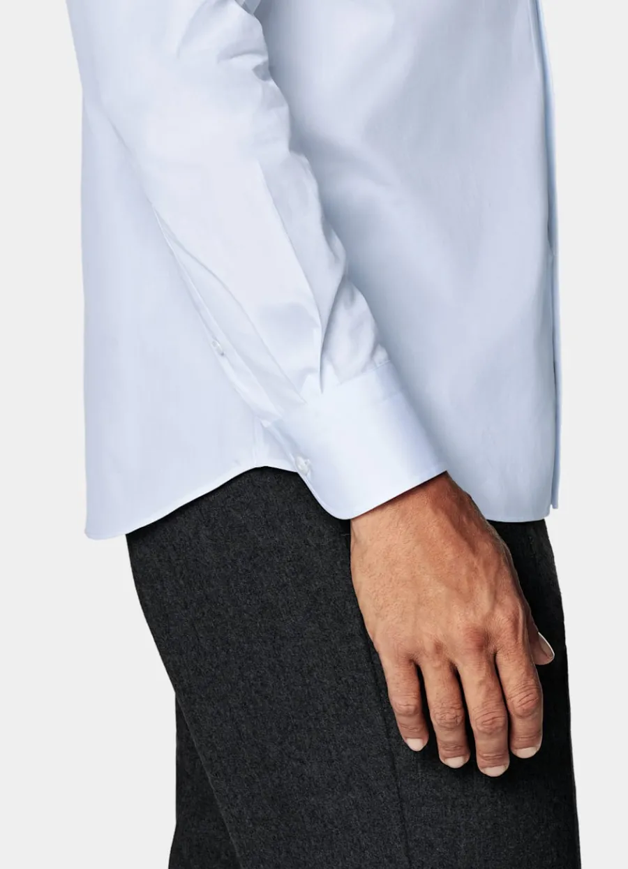 Suitsupply Chemise coupe Tailored à col classique d'une seule pièce bleu clair Light Blue Discount
