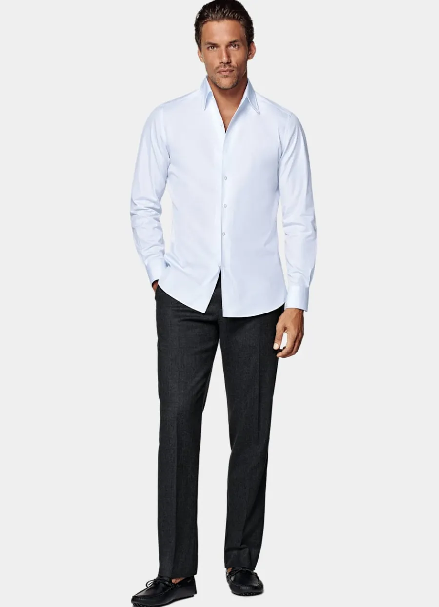 Suitsupply Chemise coupe Tailored à col classique d'une seule pièce bleu clair Light Blue Discount