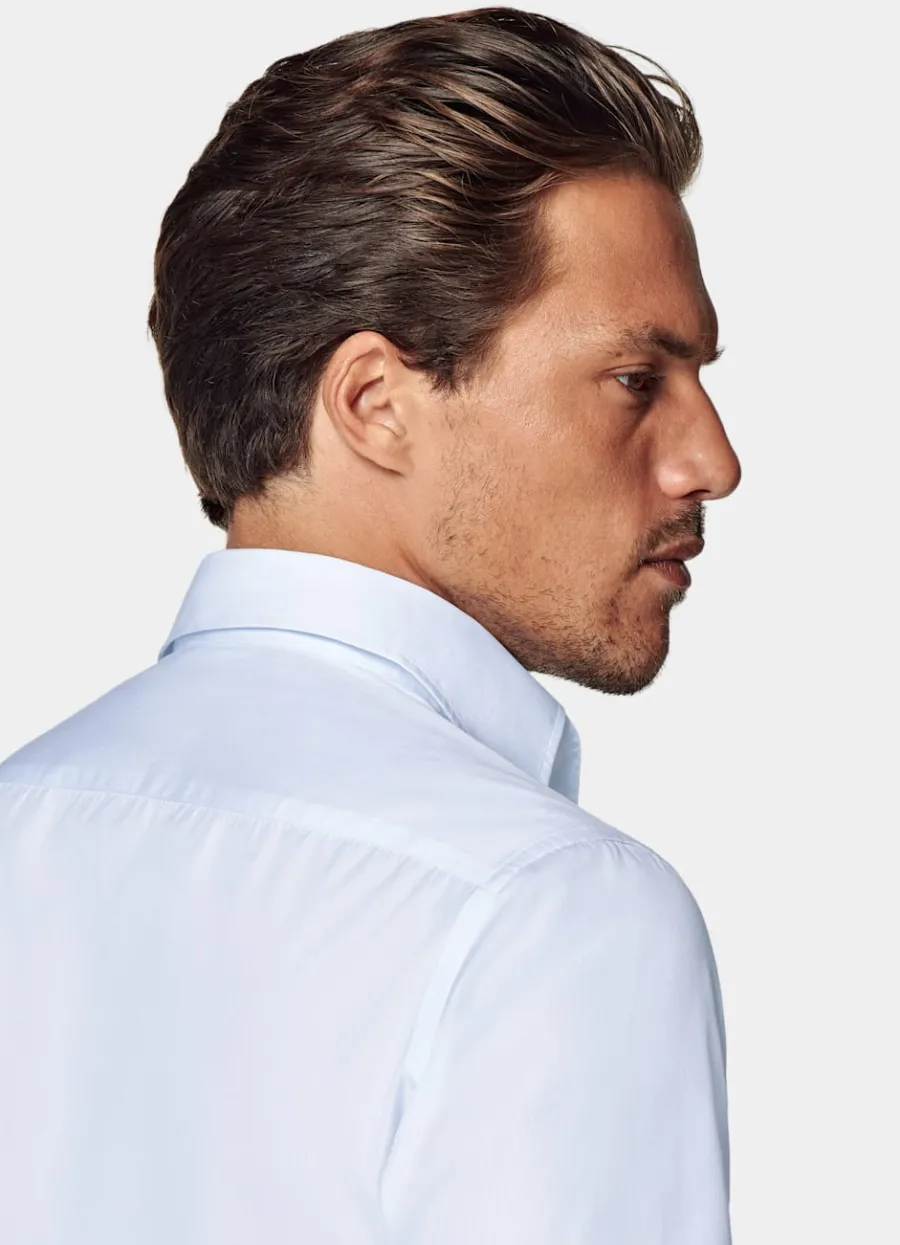 Suitsupply Chemise coupe Tailored à col classique d'une seule pièce bleu clair Light Blue Discount