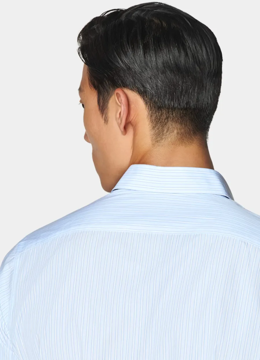 Suitsupply Chemise coupe Tailored à col classique d'une seule pièce bleu clair à rayures Light Blue Cheap