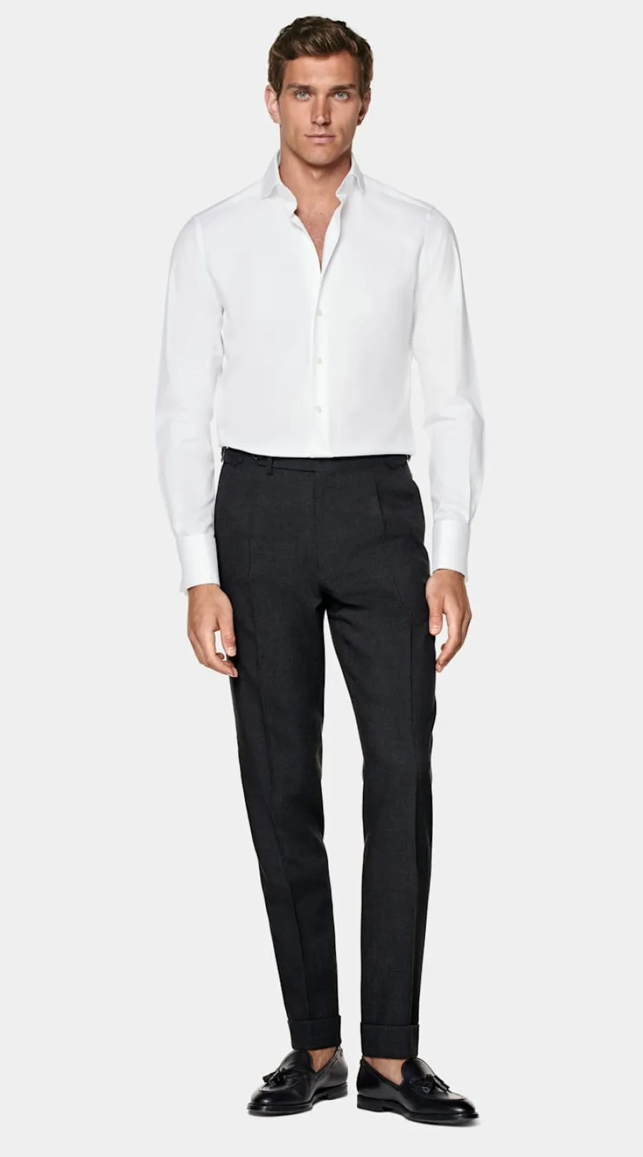 Suitsupply Chemise coupe Tailored à poignets mousquetaires blanche Sale