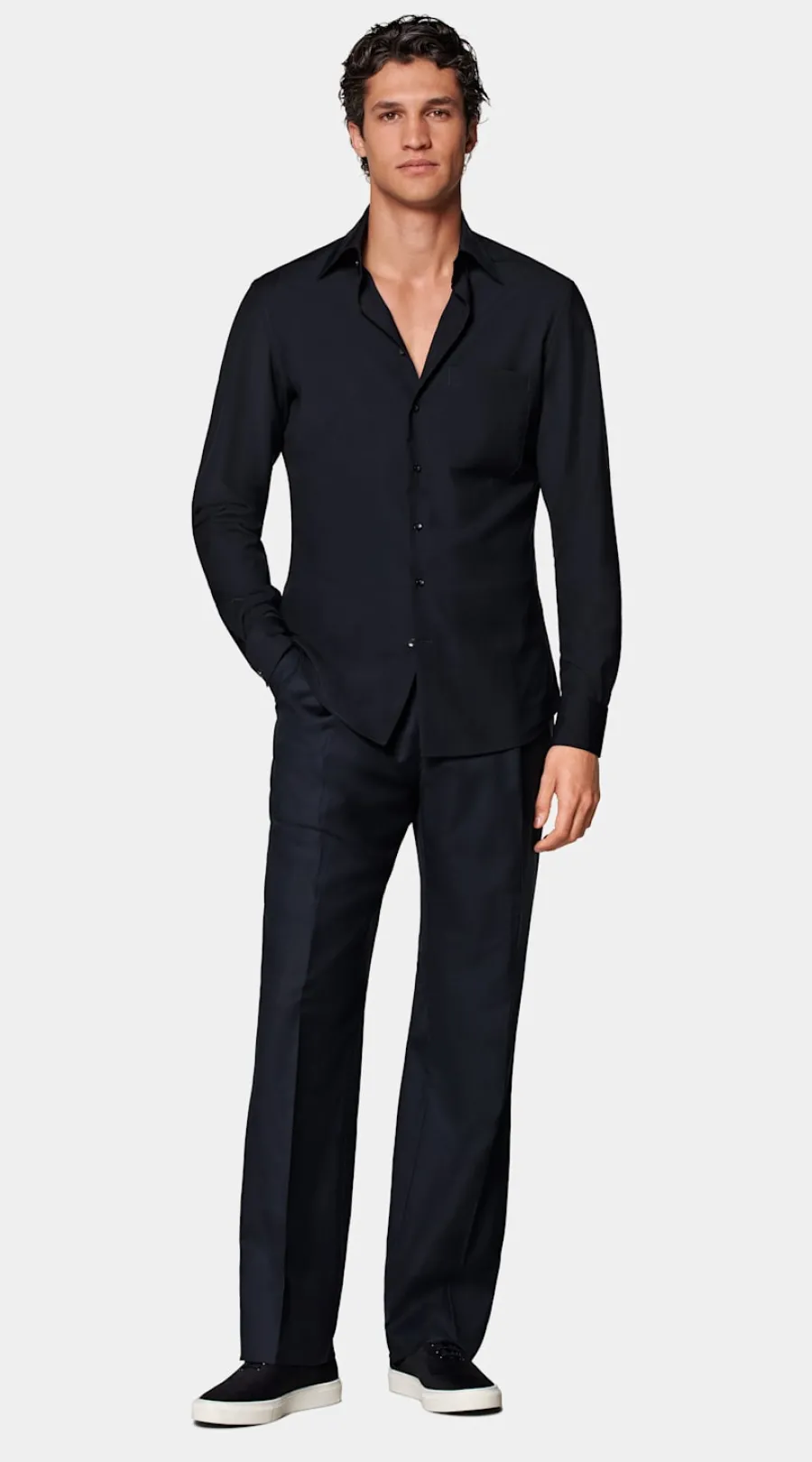 Suitsupply Chemise coupe Tailored bleu marine Navy Sale