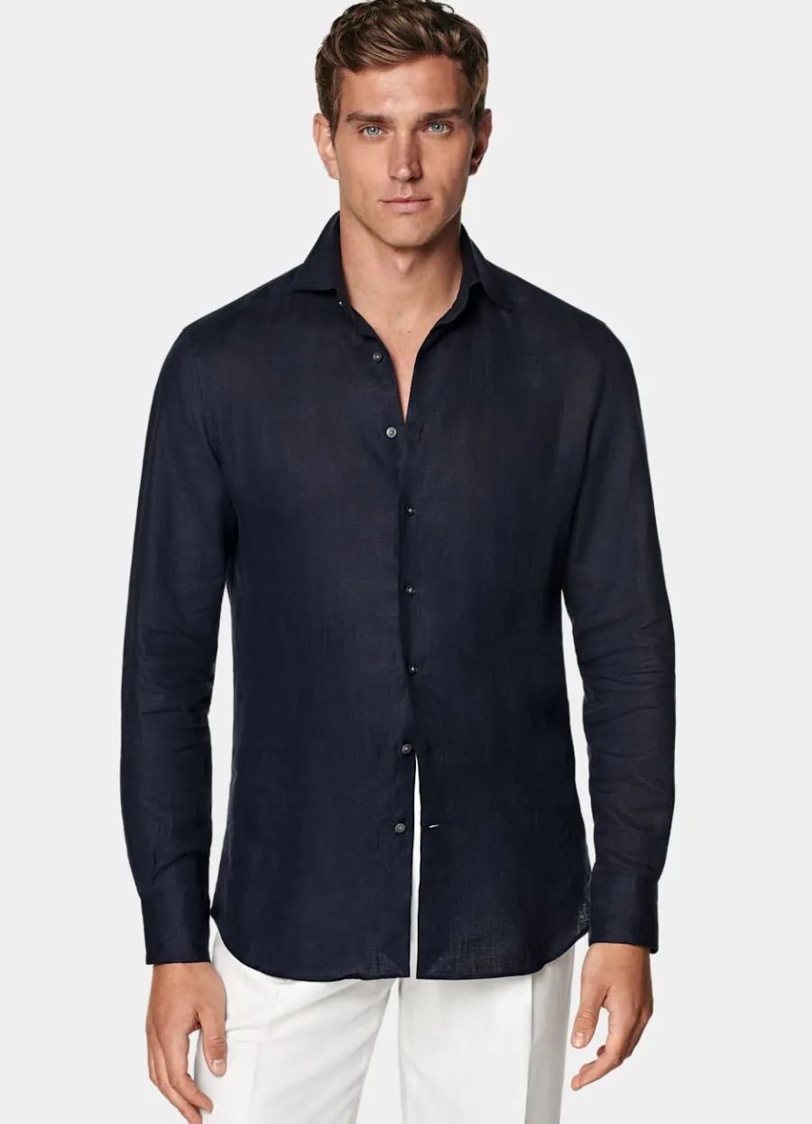 Suitsupply Chemise coupe Tailored bleu marine Navy Shop