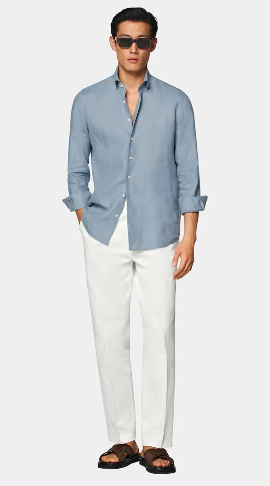 Suitsupply Chemise coupe Tailored bleu moyen Mid Blue Fashion