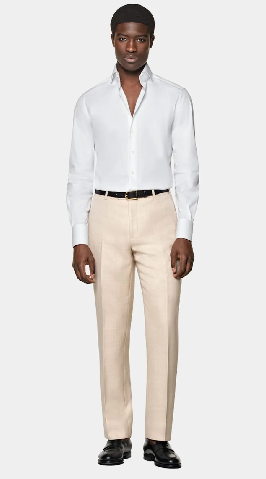 Suitsupply Chemise coupe tailored en popeline blanche White Cheap