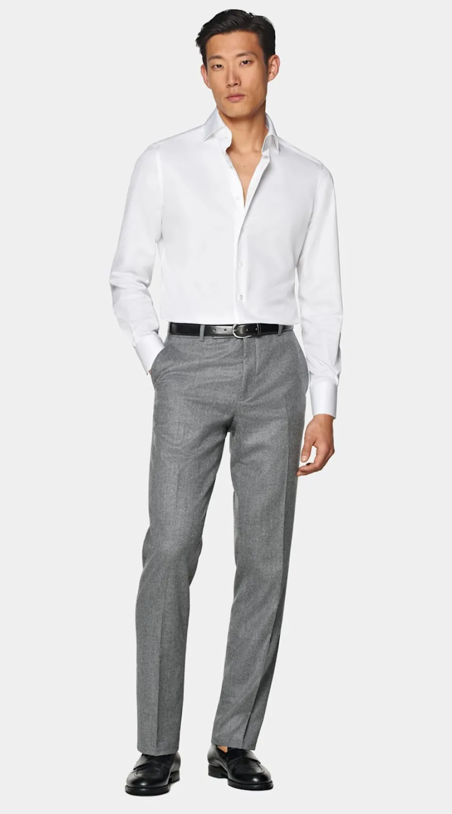 Suitsupply Chemise coupe Tailored en twill blanche White Discount