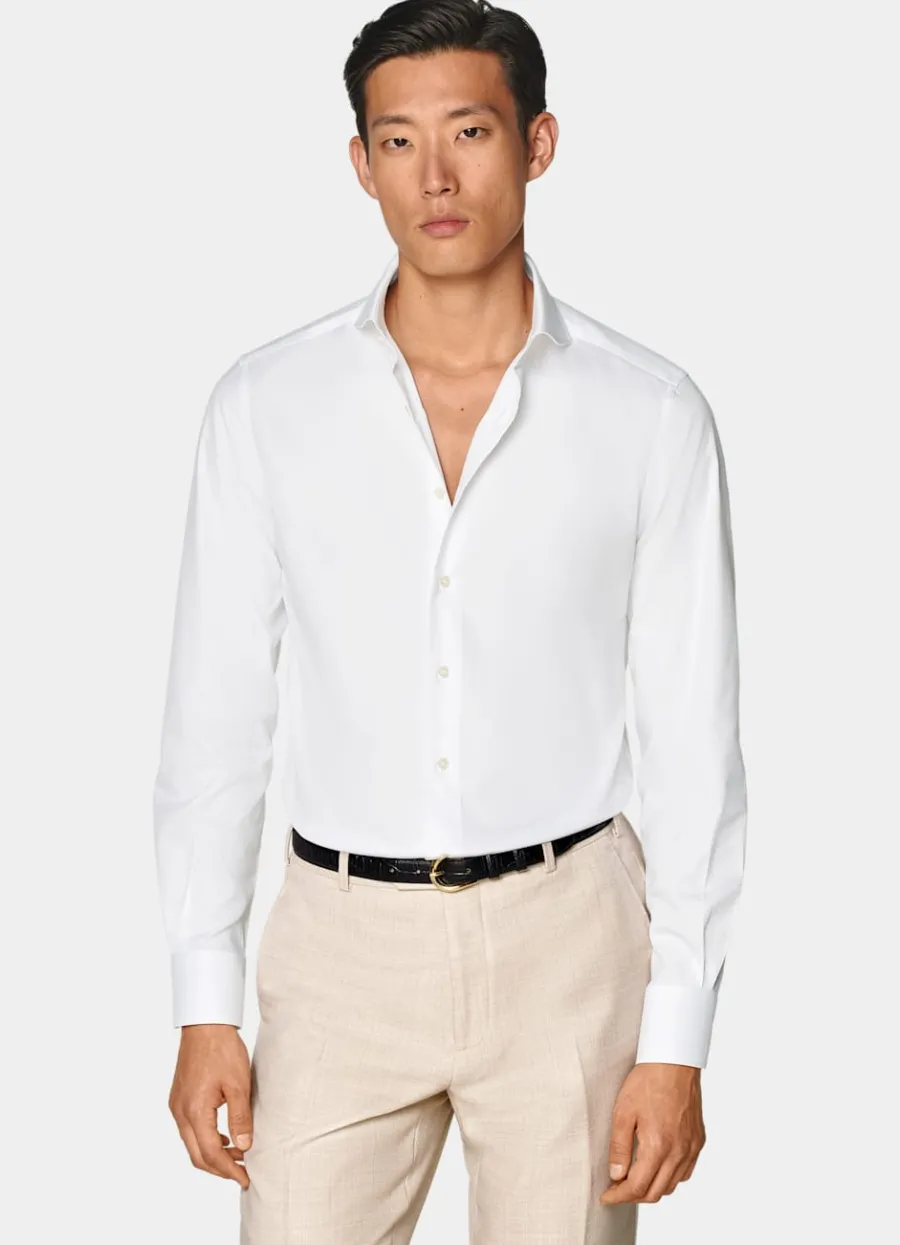 Suitsupply Chemise coupe Tailored en twill blanche White Cheap