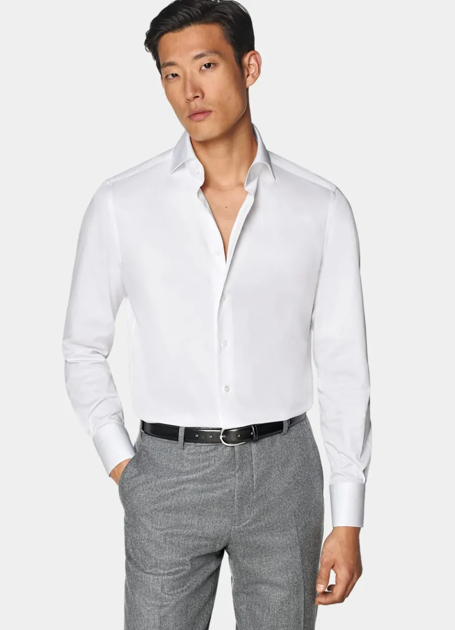 Suitsupply Chemise coupe Tailored en twill blanche White Discount