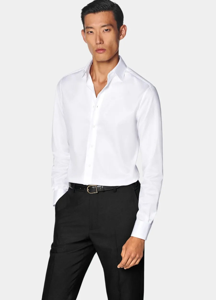 Suitsupply Chemise coupe Tailored en twill blanche White Sale