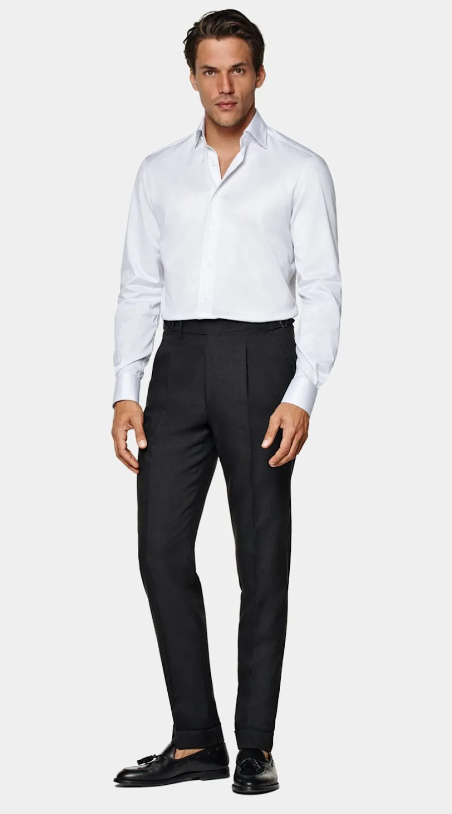 Suitsupply Chemise coupe Tailored en twill blanche à rayures Cheap