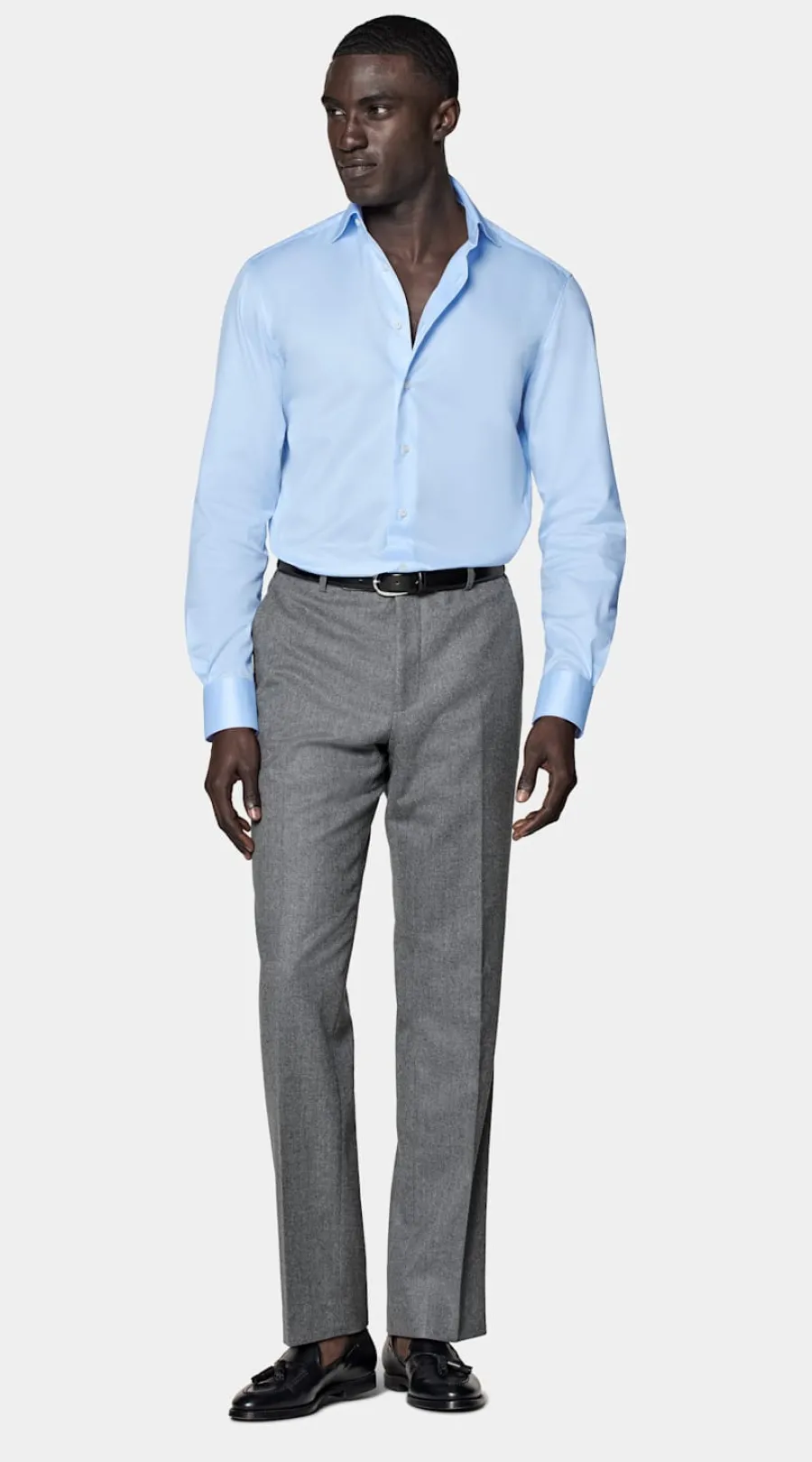 Suitsupply Chemise coupe Tailored en twill bleu clair Light Blue Online