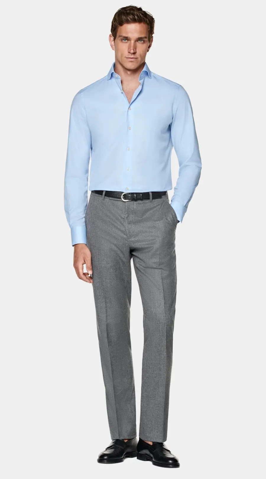 Suitsupply Chemise coupe Tailored en twill bleu clair Light Blue Online