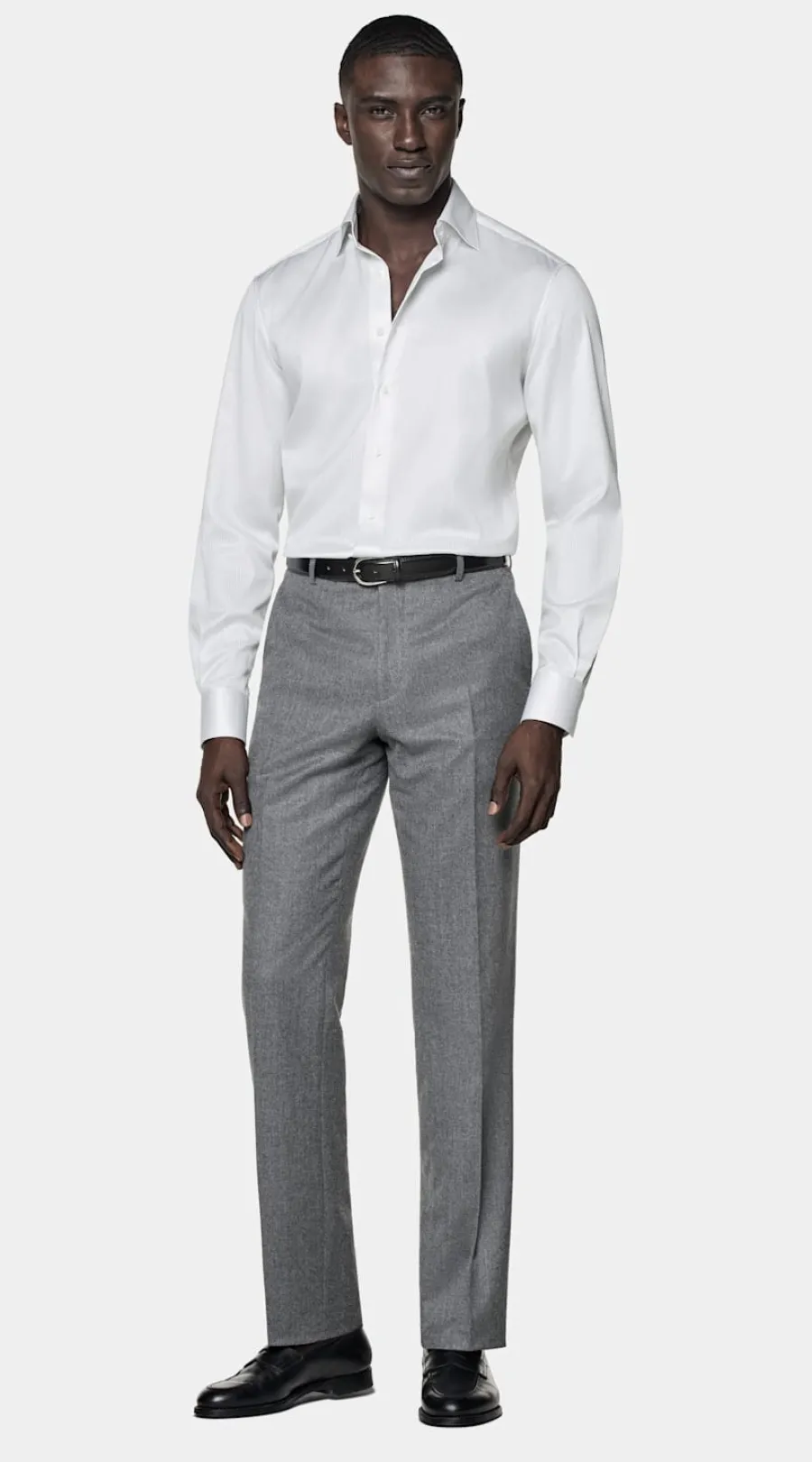 Suitsupply Chemise coupe Tailored en twill grise à rayures Grey Fashion