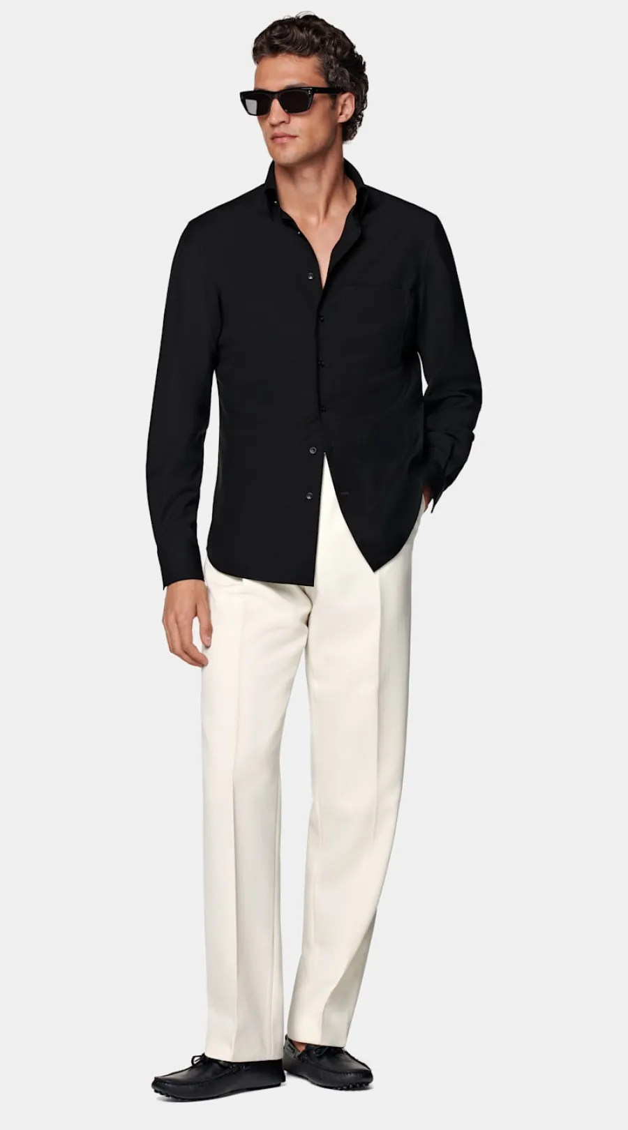 Suitsupply Chemise coupe Tailored noire Black Outlet