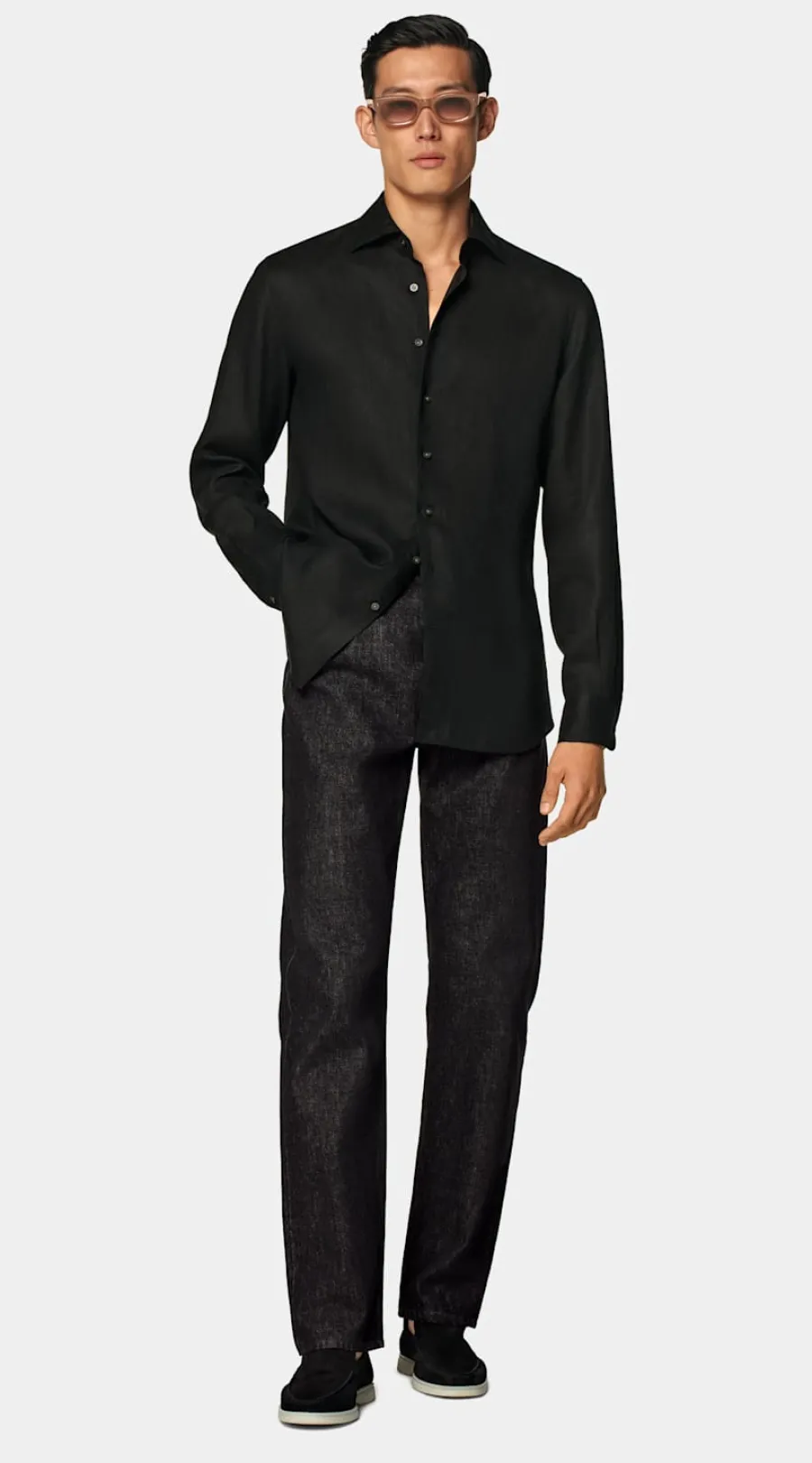 Suitsupply Chemise coupe Tailored noire Black Store