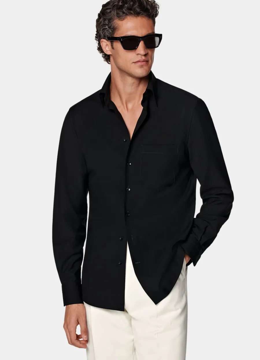 Suitsupply Chemise coupe Tailored noire Black Outlet