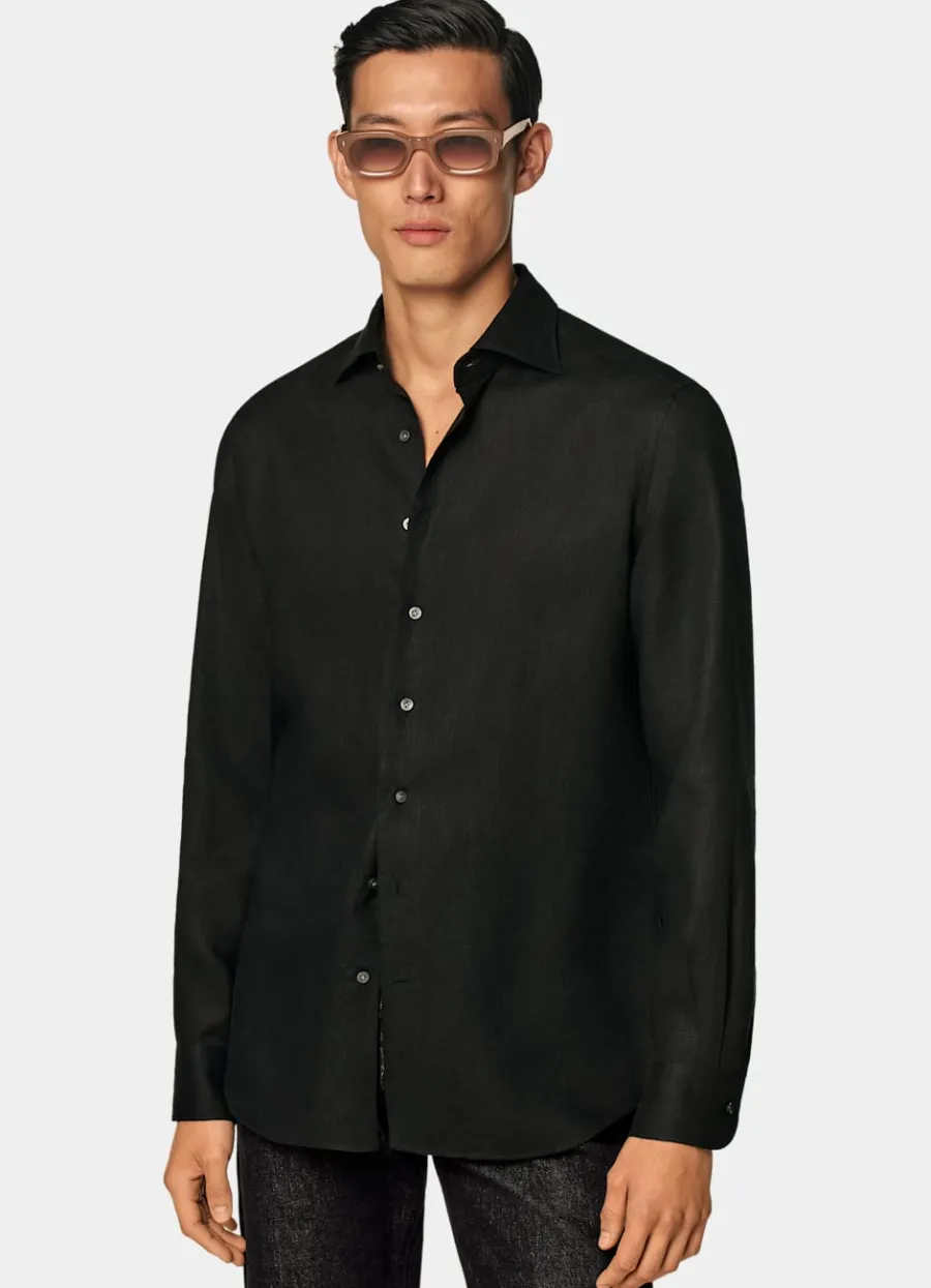 Suitsupply Chemise coupe Tailored noire Black Store