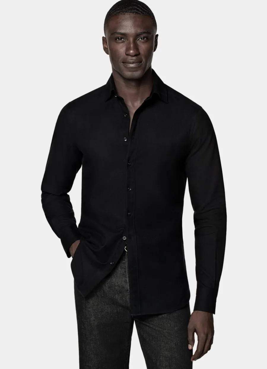 Suitsupply Chemise coupe Tailored noire Black Best