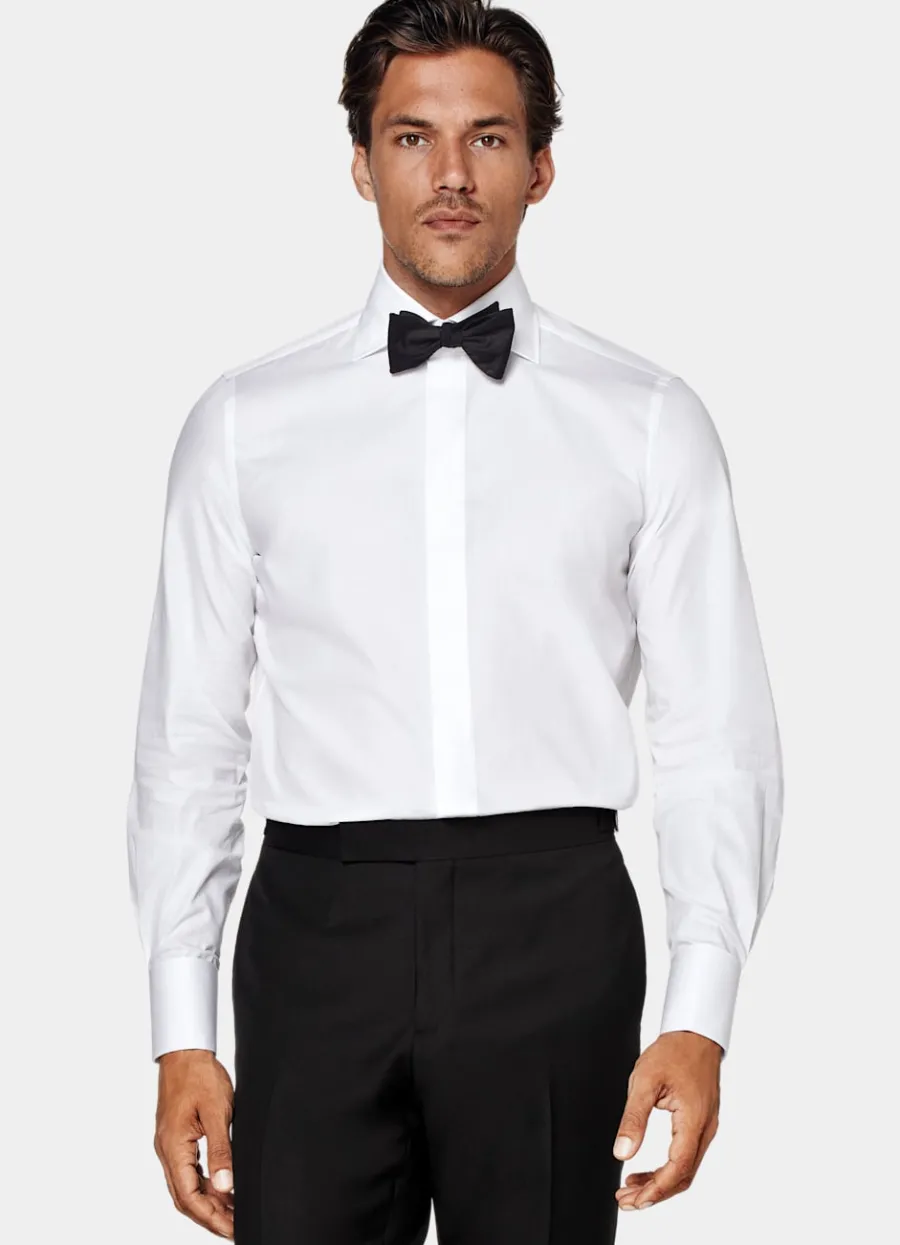 Suitsupply Chemise de smoking ajustée en twill blanche Best