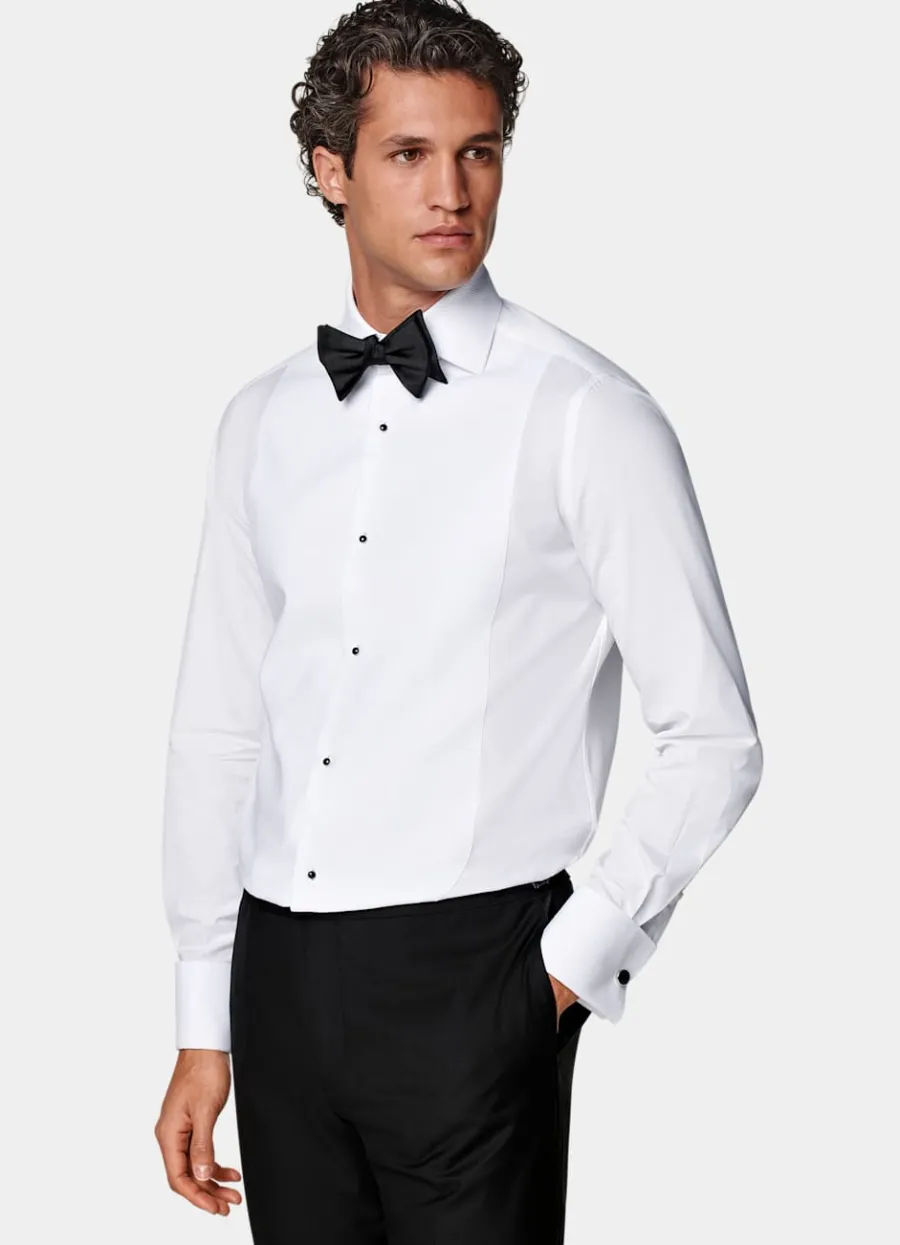 Suitsupply Chemise de smoking en piqué coupe Tailored blanche Outlet